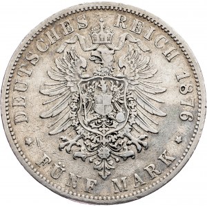 Allemagne, 5 Mark 1876, B