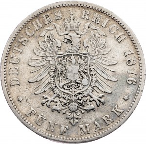 Deutschland, 5 Mark 1876, B