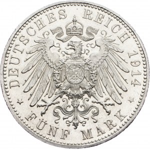 Allemagne, 5 Mark 1914, D