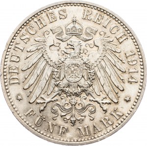Allemagne, 5 Mark 1914, E