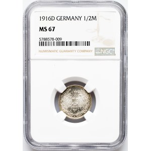 Germania, 1/2 marco 1916, D