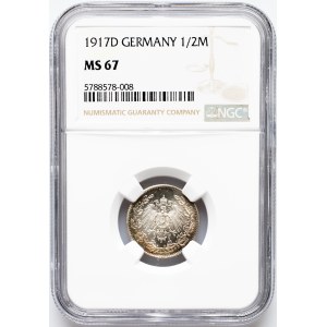 Germania, 1/2 marco 1917, D