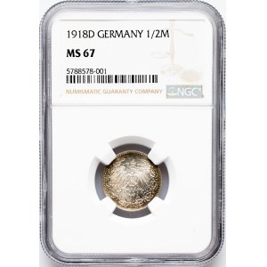 Germania, 1/2 marco 1918, D