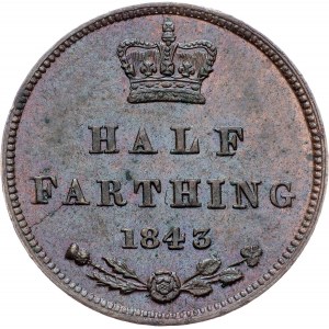 Velká Británie, 1/2 farthingu 1843