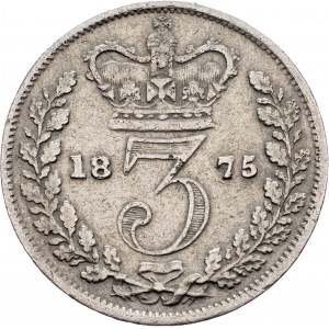 Wielka Brytania, 3 pensy 1875