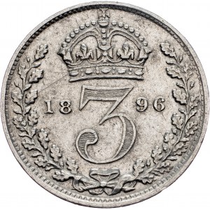 Velká Británie, 3 pence 1896