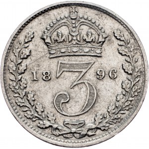 Wielka Brytania, 3 pensy 1896
