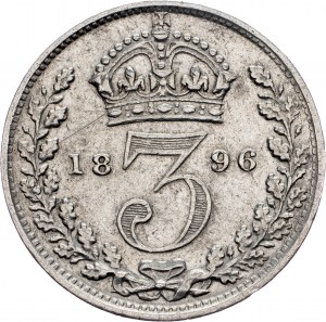 Velká Británie, 3 pence 1896