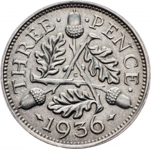 Veľká Británia, 3 pence 1936