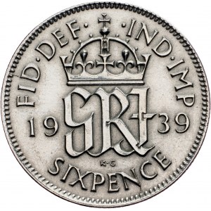 Grande-Bretagne, 6 pence 1939