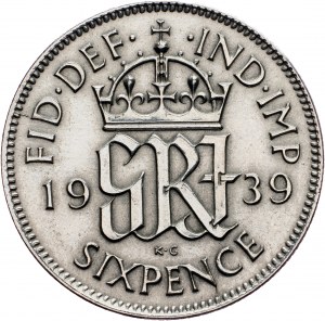 Großbritannien, 6 Pence 1939