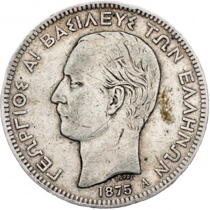 Grécko, 5 drachmai 1875, Paríž