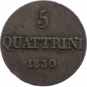 Italien, 5 Quttrini 1830