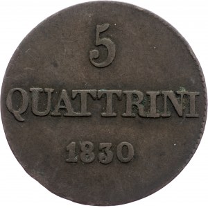 Italie, 5 Quttrini 1830