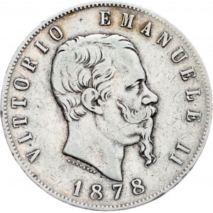 Włochy, 5 Lire 1878, Rzym