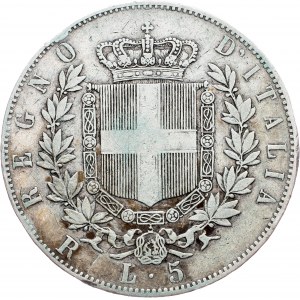 Italien, 5 Lire 1878, Rom