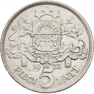 Latvia, 5 Lati 1932, London