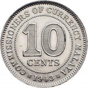 Malajzia, 10 centov 1943