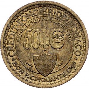 Monaco, 50 Centimes 1924, Poissy