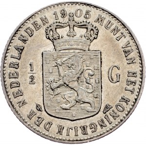 Nizozemsko, 1/2 Gulden 1905, Utrecht