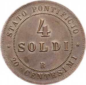 Pápežské štáty, 4 Soldi 1868, Rím