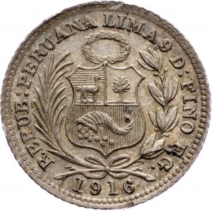 Perù, 1/2 Dinero 1916