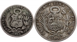 Perù, 1 Dinero, 1/5 Sol 1905, 1907