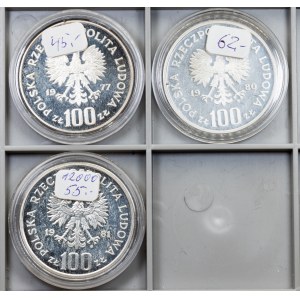 Poland, 100 Zlotych 1977, 1980, 1981