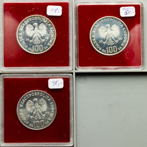 Pologne, 100 Zlotych 1977, 1979, 1980, PRÓBA