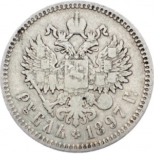 Rusko, 1 rubeľ 1897, **