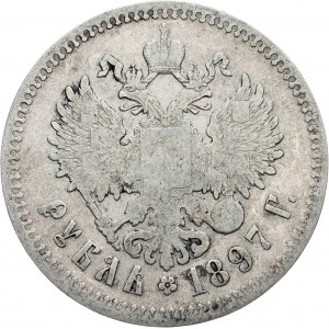 Rosja, 1 rubel 1897, **