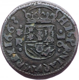 Spain, 16 Maravedis 1663