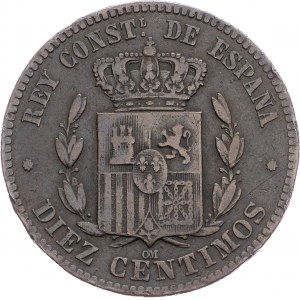 Hiszpania, 10 Centimos 1878