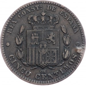 Spanien, 5 Centimos 1878