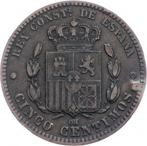 Španělsko, 5 Centimos 1878