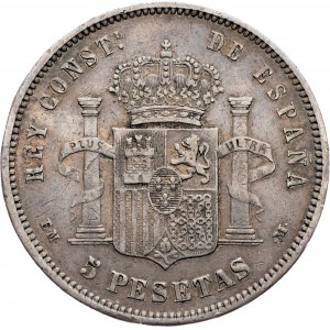 Španielsko, 5 pesiet 1879, EMM