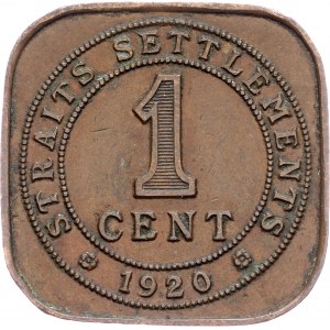 Établissements du détroit, 1 Cent 1920, Calcutta