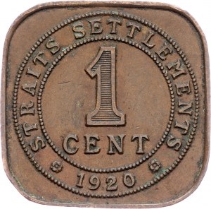 Straits Settlements, 1 Cent 1920, Kalkata