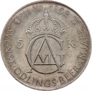 Gustaf VI. Adolf, 5 koron ND (1952)
