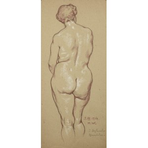 Marian WAWRZENIECKI (1863-1943), Nudo in piedi all'indietro, 1914