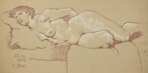 Marian WAWRZENIECKI (1863-1943), Lying nude, 1919