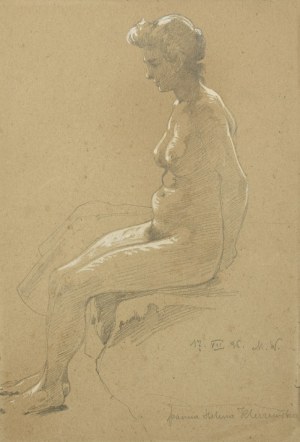 Marian WAWRZENIECKI (1863-1943), Akt siedzący, 1896