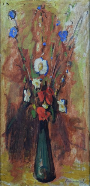 Czesław ZAWADZIŃSKI (1878-1936), Fleurs dans un vase vert