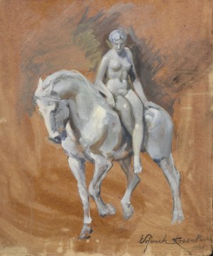 Wojciech KOSSAK (1856-1942), Lady Godiva - studio di una scultura non specificata, 1930
