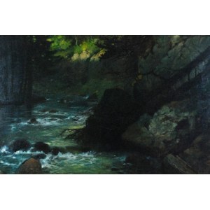 Arthur HEYER (1872-1931), Paesaggio con fiume, 1905