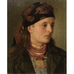 Antoni JEZIERSKI (1859-1905), Jeune fille au châle, 1887