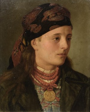 Antoni JEZIERSKI (1859-1905), Mädchen mit Kopftuch, 1887