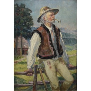 Zdzisław PRZEBINDOWSKI (1902-1986), Góral z fajką