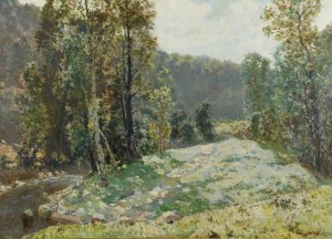 Konstanty MACKIEWICZ (1894-1985), Paysage forestier avec un ruisseau