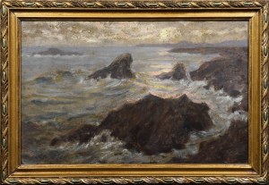 Stefan PIENIĄŻEK (1888-1958), Sunset on the Ocean (La Côte Sauvage, Quiberon)